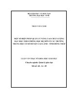 Một số biện pháp quản lý nâng cao chất lượng dạy học theo phòng học bộ môn ở các trường trung học cơ sở huyện cao lãnh   tỉnh đồng tháp luận văn thạc sĩ khoa học giáo dục 