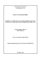 Nghiên cứu tính toán và dự báo ô nhiễm nước mặt vùng hạ lưu sông hàn bằng mô hình toán thủy lực 