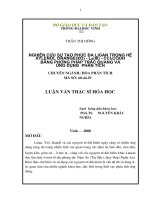 Nghiên cứu sự tạo phức đa ligan trong hệ xylenol orange(xo)  La(III)  CCl3COOH bằng phương pháp trắc quang và ứng dụng phân tích 