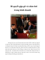 Tài liệu Bí quyết gặp gỡ và chào hỏi trong kinh doanh pdf