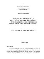 Một số giải pháp quản lí hoạt động dạy học môn vật lí ở trường trung học phổ thông huyện triệu sơn   tỉnh thanh hoá 