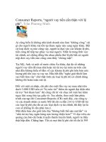 Tài liệu Consumer Reports, “người vay tiền cẩn thận với lệ phí”. pdf