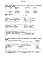 Bài giảng Đề nâng cao 9 Test 2