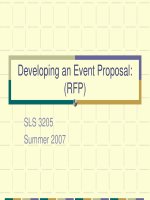 Tài liệu Developing an Event Proposal: (RFP) ppt
