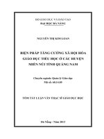 Biện pháp tăng cường xã hội hóa giáo dục tiểu học ở các huyện miền núi tỉnh quảng nam 