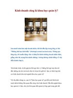 Tài liệu Kinh doanh cũng là khoa học quản lý? docx