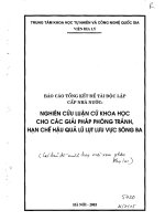Nghiên cứu luận cứ khoa học cho các giải pháp phòng tránh, hạn chế hậu quả lũ lụt lưu vực sông ba 