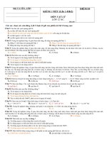 Bài soạn KT 1 TIẾT Lân1-HK2 LÝ 12NC  MÃ ĐỀ 100( Có ĐA)