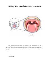 Tài liệu Những điều có thể chưa biết về amidan doc