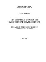 Một số giải pháp nhằm hạn chế bạo lực gia đình ở hà tĩnh hiện nay luận văn tốt nghiệp đại học 