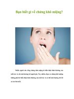 Tài liệu Bạn biết gì về chứng khô miệng? docx