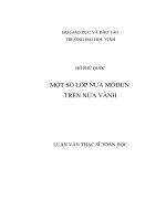 Một số lớp nửa moodun trên nửa vành luận văn thạc sĩ toán học 