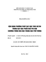Vận dụng phương pháp dạy học theo dự án trong dạy học phần hoá phi kim chương trình hoá học trung học phổ thông 