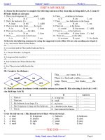 Tài liệu UNIT 9: MY HOUSE