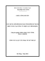 Xây dựng mô hình dự báo tình hình sử dụng điện năng tại công ty điện lực bình định 