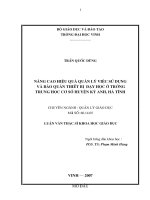 Nâng cao hiệu quả quản lí việc sử dụng và bảo quản thiết bị dạy học ở trường trung học cơ sở huyện kỳ anh, hà tĩnh 