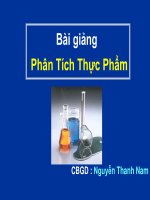 Bài giảng: Phân tích thực phẩm