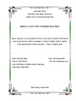 Thực trạng và giải pháp nâng cao chất lượng tín dụng tại ngân hàng nông nghiệp và phát triển nông thôn chi nhánh bắc sông hương – TT huế 