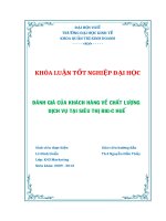 Đánh giá của khách hàng về chất lượng dịch vụ tại siêu thị big c huế 