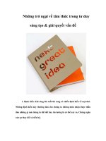 Tài liệu Những trở ngại về tâm thức trong tư duy sáng tạo & giải quyết vấn đề docx