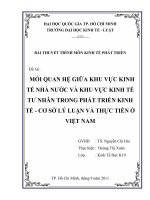 Luận văn mối quan hệ giữa khu vực kinh tế nhà nước và khu vực kinh tế tư nhân trong phát triển kinh tế   cơ sở lý luận và thực tiễn ở việt nam 