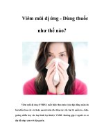 Tài liệu Viêm mũi dị ứng - Dùng thuốc như thế nào? pdf