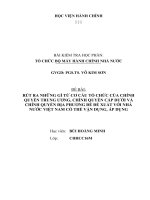 RÚT RA NHỮNG gì từ cơ cấu tổ CHỨC của CHÍNH QUYỀN TRUNG ƯƠNG, CHÍNH QUYỀN cấp dưới và CHÍNH QUYỀN địa PHƯƠNG để đề XUẤT với NHÀ nước VIỆT NAM có THỂ vận DỤNG, áp DỤNG 