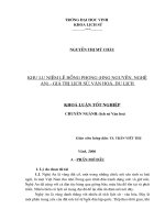 Khu lưu niệm lê hồng phong (hưng nguyên, nghệ an)   giá trị lịch sử, văn hoá, du lịch 