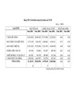 Bảng VIII: Tình hình trang bị kỹ thuật của TSCĐ 