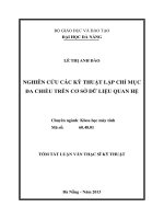 Nghiên cứu các kỹ thuật lập chỉ mục đa chiều trên cơ sở dữ liệu quan hệ 