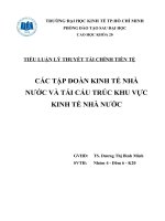 CÁC tập đoàn KINH tế NHÀ nước và tái cấu TRÚC KHU vực KINH tế NHÀ nước 