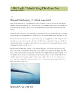 5 Bí Quyết Thành Công Cho Bạn Trẻ