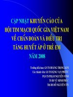 Tài liệu Khuyến cáo của Hội tim mạch quốc gia Việt Nam về Tăng Huyết Áp ở trẻ em pdf