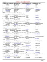 Bài giảng UNIT 9-10-11 REVISION