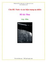 Tài liệu Chủ Đề: Nước và các hiện tượng tự nhiên - Đề tài: Mưa - Lớp : Mầm doc
