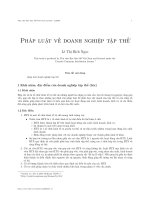 Bài giảng luật kinh tế:Pháp luật về doanh nghiệp tập thể