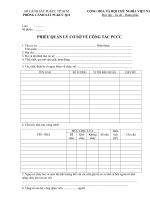 Tài liệu PHIẾU QUẢN LÝ CƠ SỞ VỀ CÔNG TÁC PCCC doc
