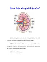 Tài liệu Bệnh thận, cần phát hiện sớm! pdf