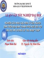 Slide nghiên cứu nhu cầu nhà ở của người dân trên địa bàn thành phố huế đối với các dự án chung cư thu nhập thấp 