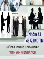 Đàm phán kinh doanh  - EMOTION IN NEGOTIATIONWIN – WIN NEGOTIATION 