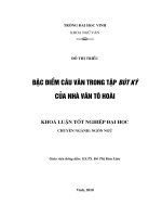 Đặc điểm câu văn trong tập bút ký của nhà văn tô hoài 