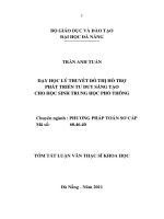 Dạy học lý thuyết đồ thị hỗ trợ phát triển tư duy sáng tạo cho học sinh trung học phổ thông 