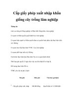 Tài liệu Cấp giấy phép xuất nhập khẩu giống cây trồng lâm nghiệp pdf