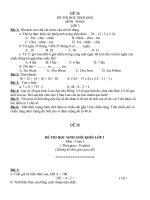 Tài liệu ĐỀ KT TOÁN HSG K3