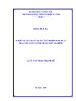 Luận văn nghiên cứu rủi ro và quản lý rủi ro tín dụng xuất khẩu nhà nước tại chi nhánh NHPT hòa bình 