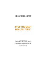 Tài liệu HEALTHFUL HINTS - 27 OF THE BEST HEALTH “TIPS” pdf