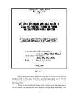 Về tính ổn định với xác suất 1 của hệ phương trình vi phân và sai phân ngẫu nhiên 