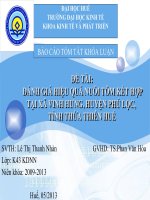 Slide ĐÁNH GIÁ HIỆU QUẢ NUÔI tôm kết hợp tại xã VINH HƯNG, HUYỆN PHÚ lộc, TỈNH THỪA THIÊN HUẾ 