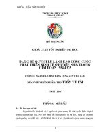 Đảng bộ quỳnh lưu lãnh đạo công cuộc phát triển kinh tế ở huyện nhà trong giai đoạn 1954   1975 