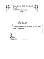 Quản trị marketing tại công ty sữa việt nam